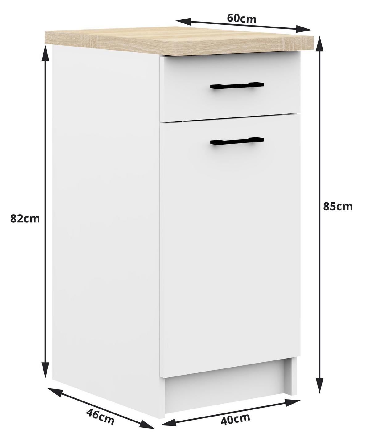 KÜCHENLEERBLOCK Weiß 203/300/46 - Weiß, Holzwerkstoff (300/203/46cm) - RAUMHIRSCH FURNITURE