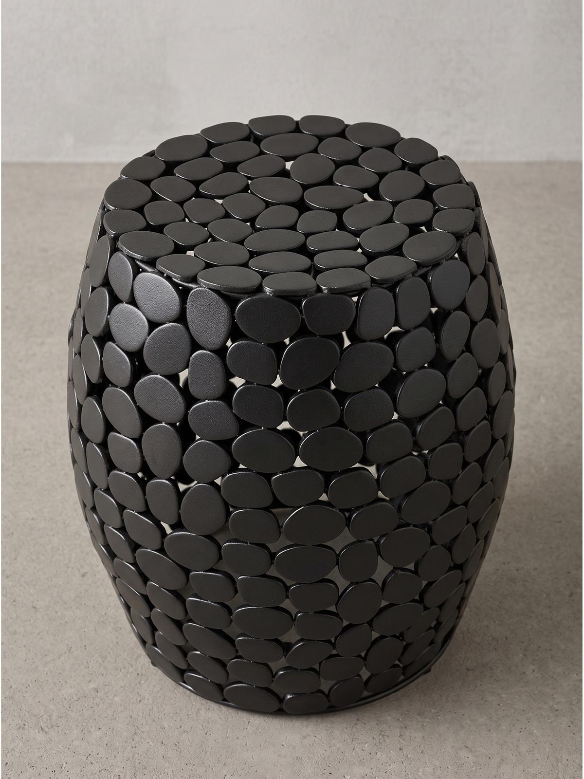 BEISTELLTISCH DIEMEL, Aluminium, handgefertigt, Schwarz, Ø 40 x 46 cm - Schwarz, Metall (40/40/46cm) - KADIMA DESIGN