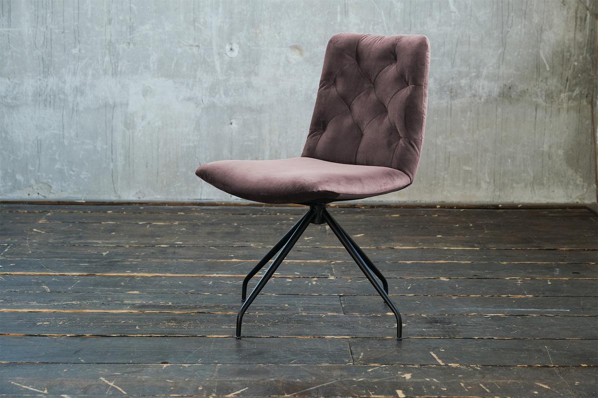 DREHSTUHL NEW CHARME Rosé Velvet (1er-Set) - Roségold/Rosa, Textil (52/87/66cm) - KAWOLA