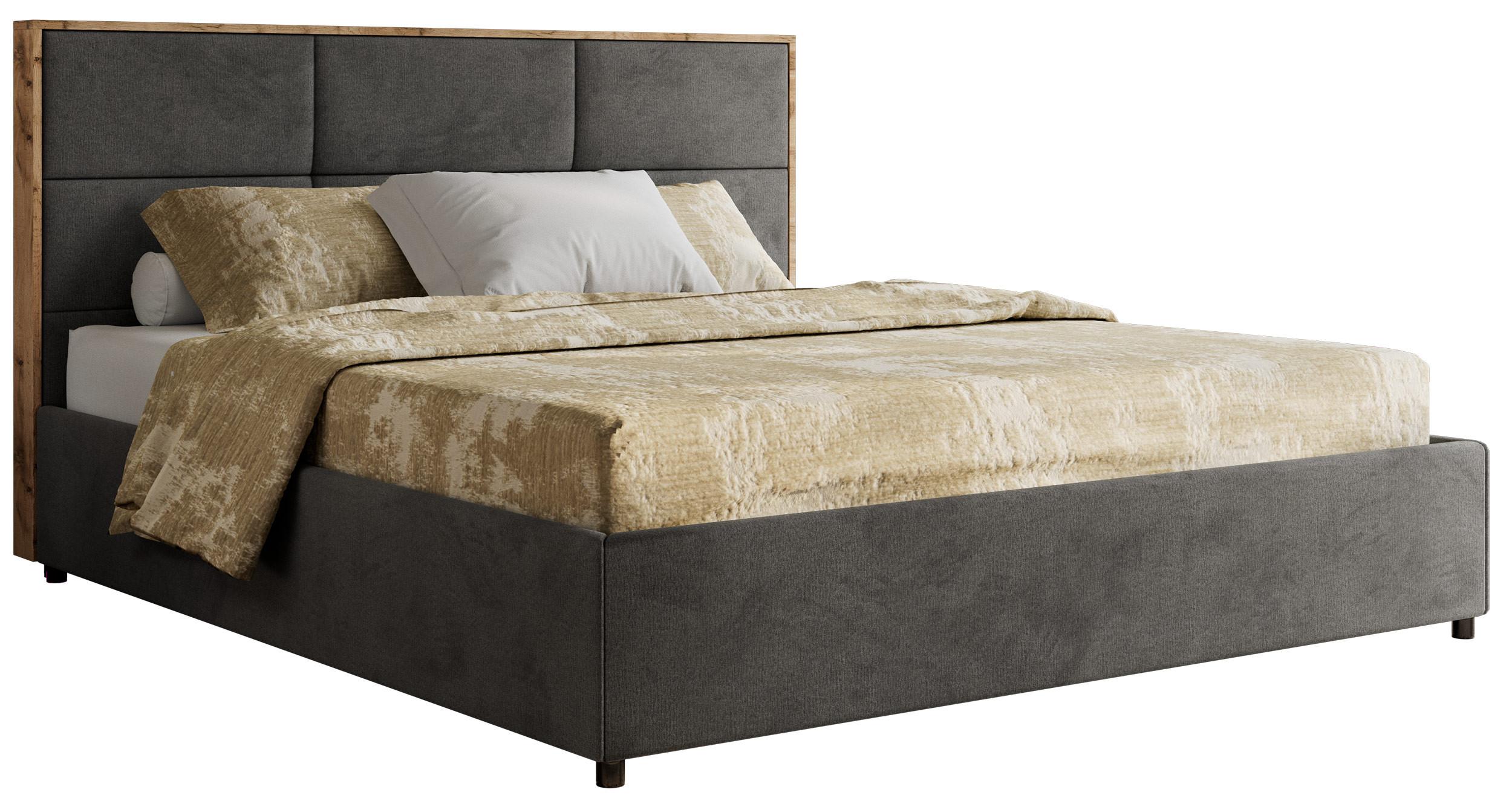 POLSTERBETT LERIO CLASSIC 140/200 - Dunkelgrau Velvet - ohne Matratze - Dunkelgrau, Textil (140/200cm) - MKS