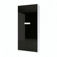 BÜROSCHRANK Logan Fronten in Schwarz Hochglanz - Schwarz Hochglanz, Holzwerkstoff (82/184/37cm) - Vladon