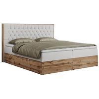 BOXBETT AMORE 140/200 Weiß Velvet - H3 - Weiß, Holz/Textil (140/200cm) - MKS