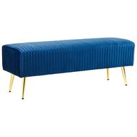 BANK Blau Paterson - Blau/Goldfarben, Textil (118/42/40cm) - Beliani