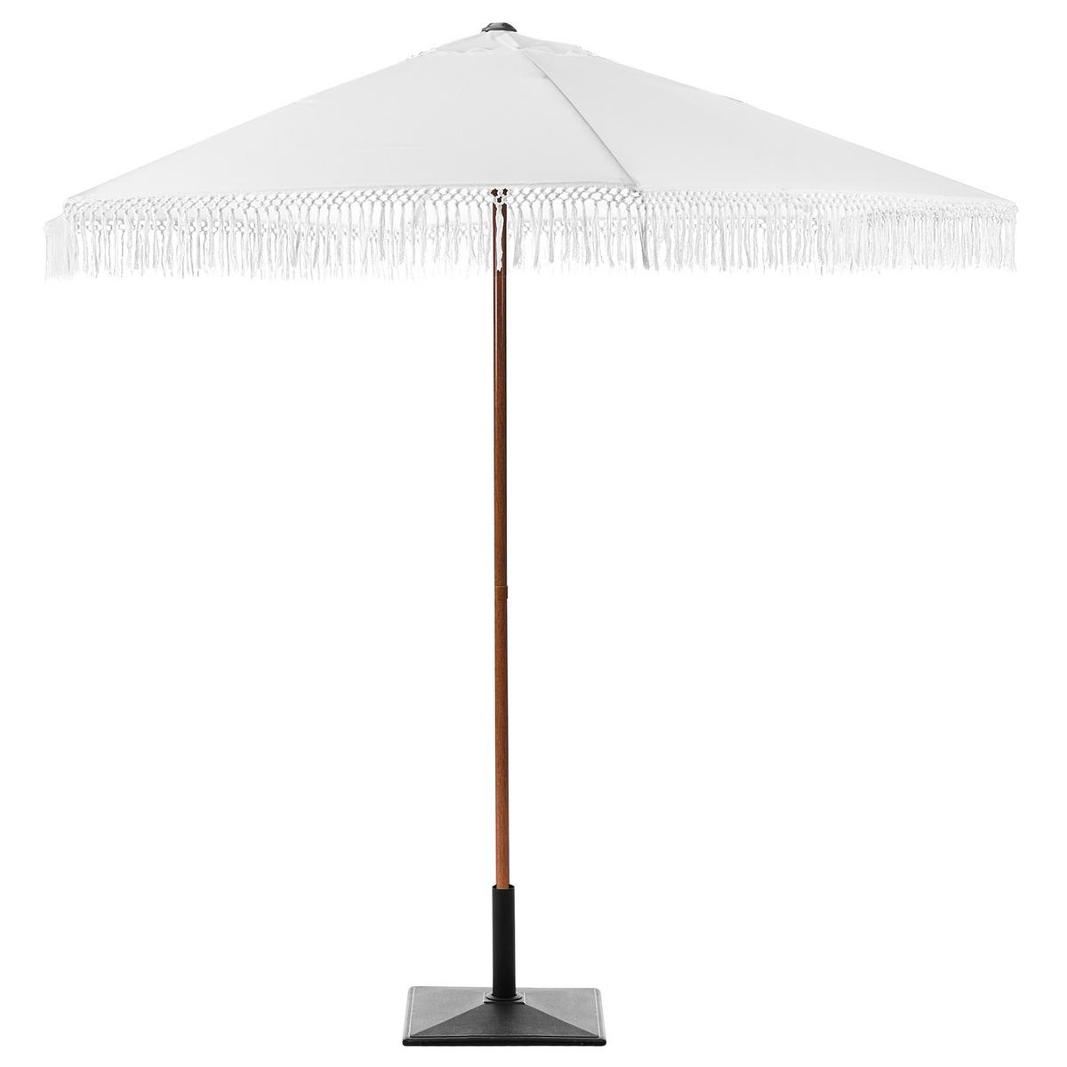 MARKTSCHIRM 258 cm Weiß Murasa - Weiß/Braun, Textil (258/258cm) - Beliani