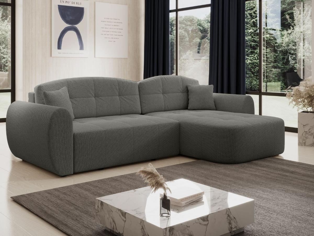 ECKSOFA Avessio Grau - Schwarz/Grau, Holz/Kunststoff (282/170cm) - Graingold