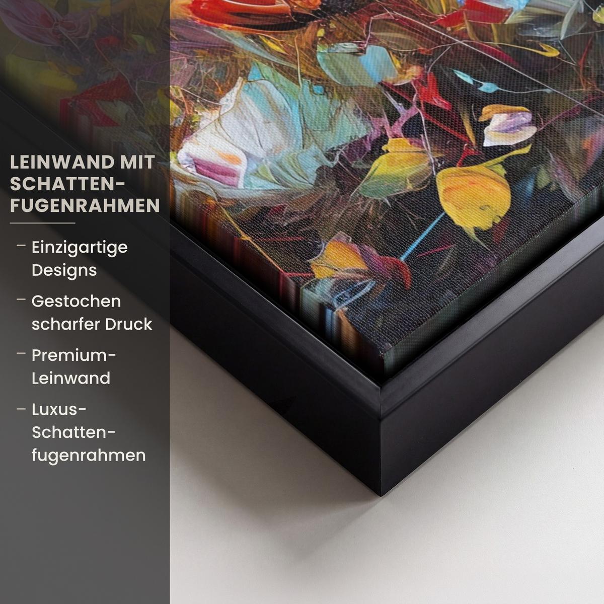 LEINWAND Bilder mit Rahmen - Blumen - Kunst - Natur - Ölgemälde - 30x40 - Multicolor, Textil (30/40cm) - MuchoWow