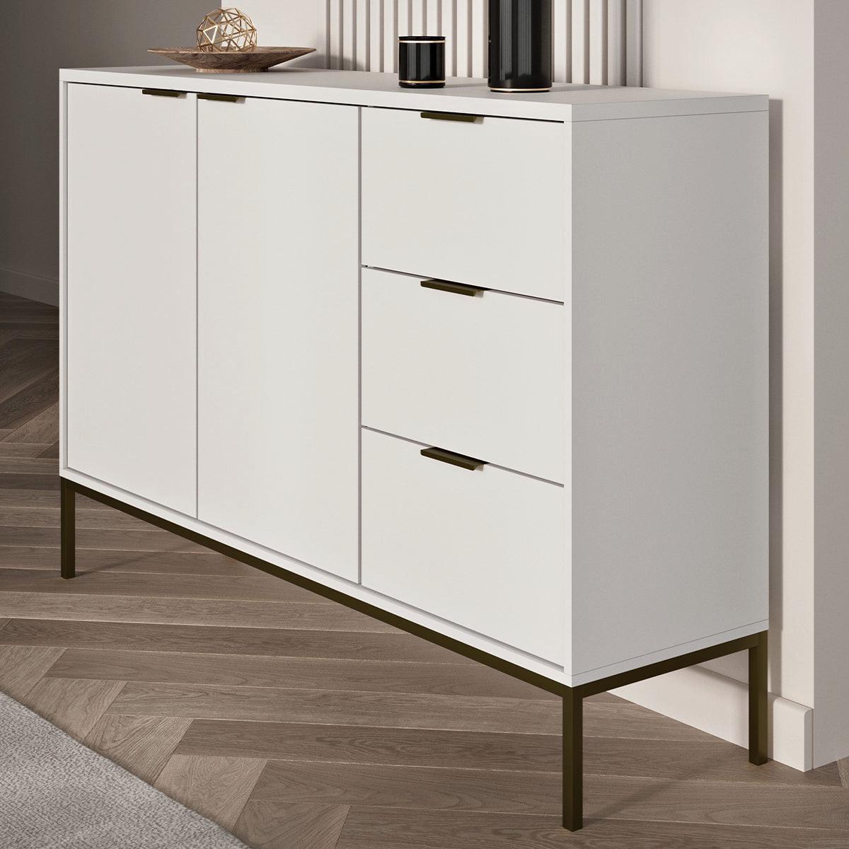 SIDEBOARD Seattle Weiß und Schwarz - Weiß, Holzwerkstoff (150/100.4/40cm) - Petits-meubles
