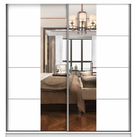 SCHWEBETÜRENSCHRANK 203/218/61 cm 2-türig Pola 38 Weiß,Weiß - Alufarben/Weiß, Glas/Holzwerkstoff (203/218/61cm) - imoebel24