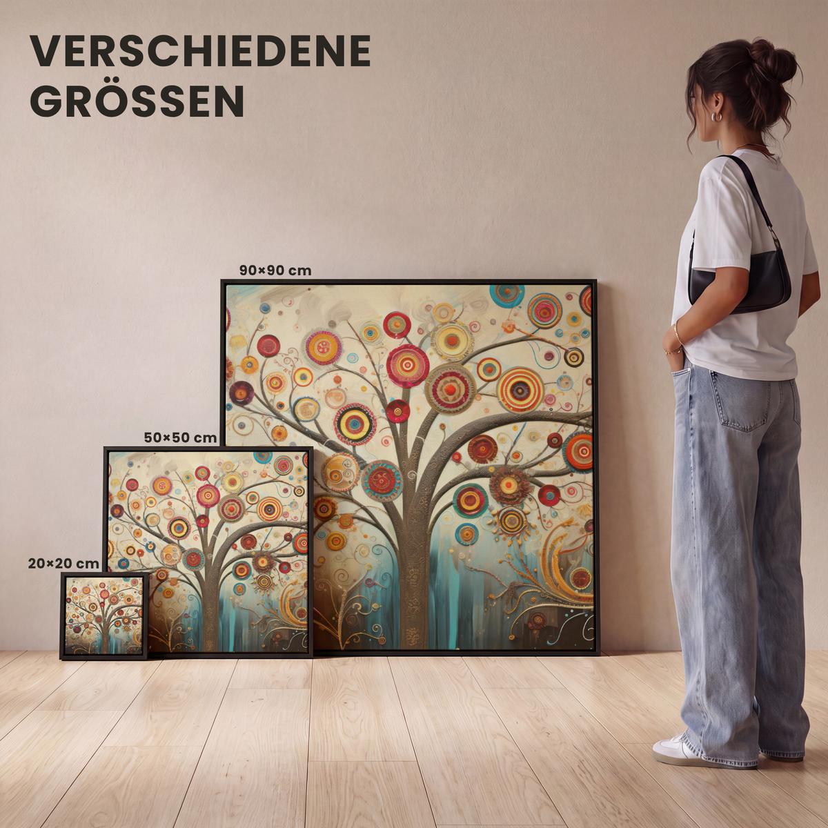 LEINWAND Bilder mit Rahmen - Baum - Baum des Lebens - Farbe - 20x20 - Braun, Textil (20/20cm) - MuchoWow
