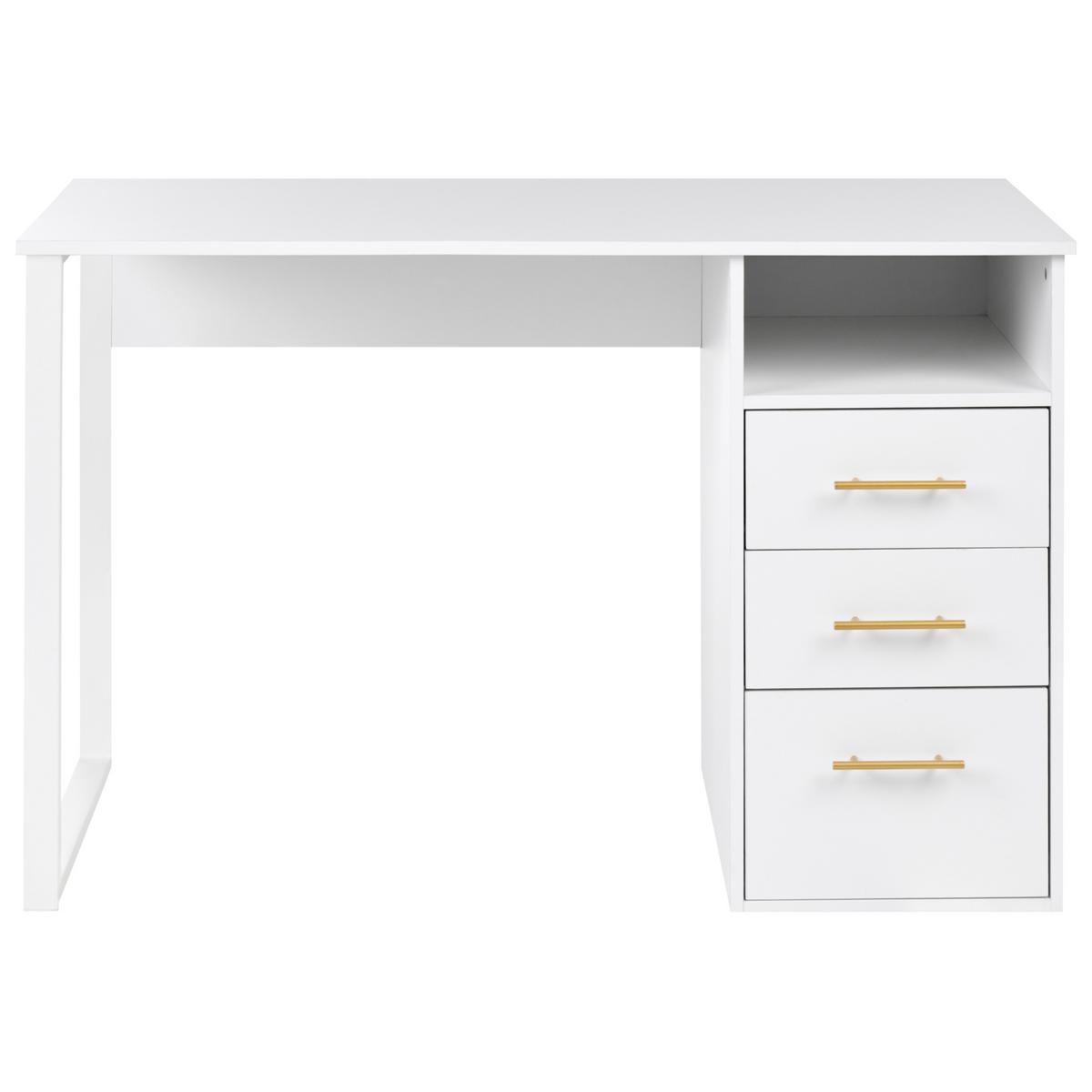 SCHREIBTISCH Weiß 120/60 cm Zerlay - Weiß, Holzwerkstoff (60/120/77cm) - Beliani