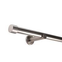 GARDINENSTANGE auf Maß 1-lauf Wandmontage Kappe 100cm - Silberfarben, Metall (100cm) - Deco-Raum