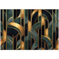 FOTOTAPETE Art Deco Abstrakt Grün 150x105 cm - Multicolor, Papier (150/105cm) - Wallarena