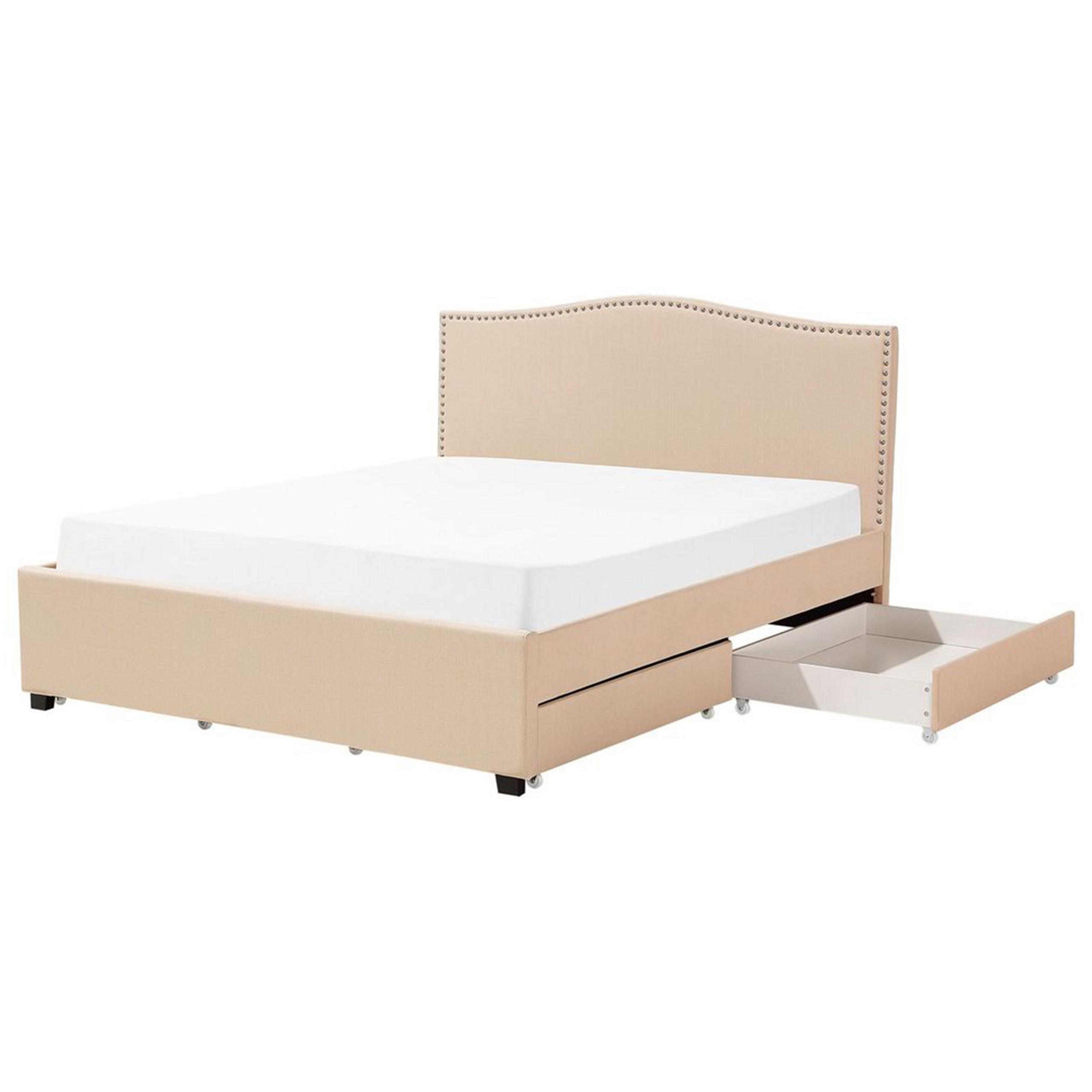 POLSTERBETT 180/200cm Beige Montpellier - Beige, Textil (180/200cm) - Beliani