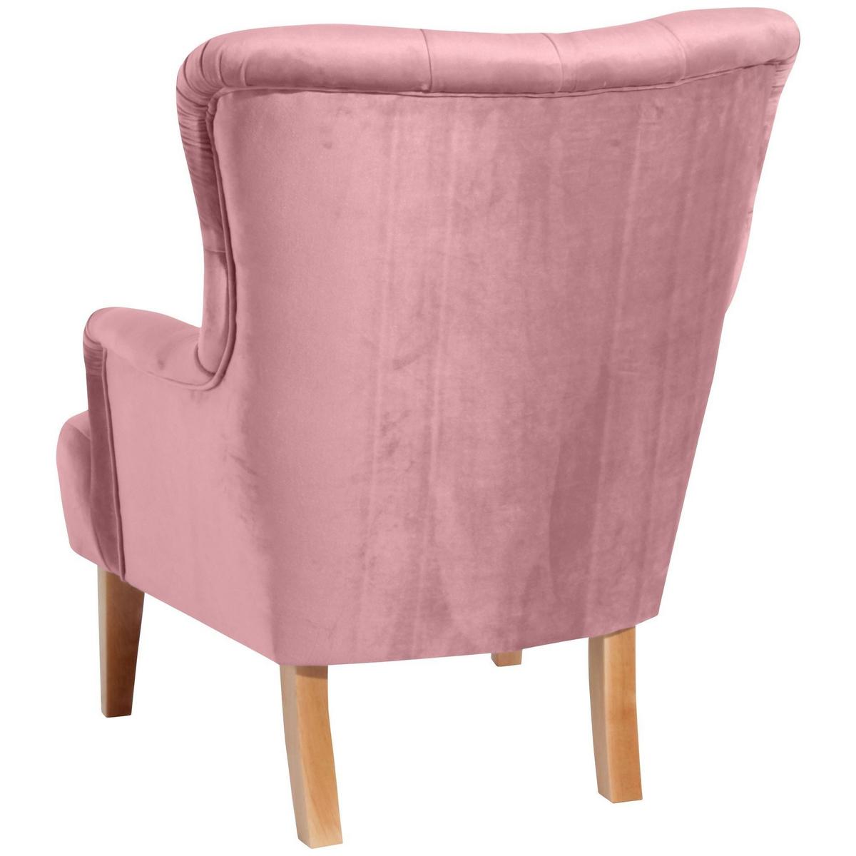 SESSEL Kaiya Bezug Samtvelours Buche natur / rosé - Rosa, Kunststoff (82/97/71cm) - 58aufmkessel