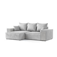 ECKSOFA SENSO mit Schlaffunktion Hellgrau im Wind Stoff - Hellgrau/Schwarz, Holz/Holzwerkstoff (255/148cm) - AltaBeds
