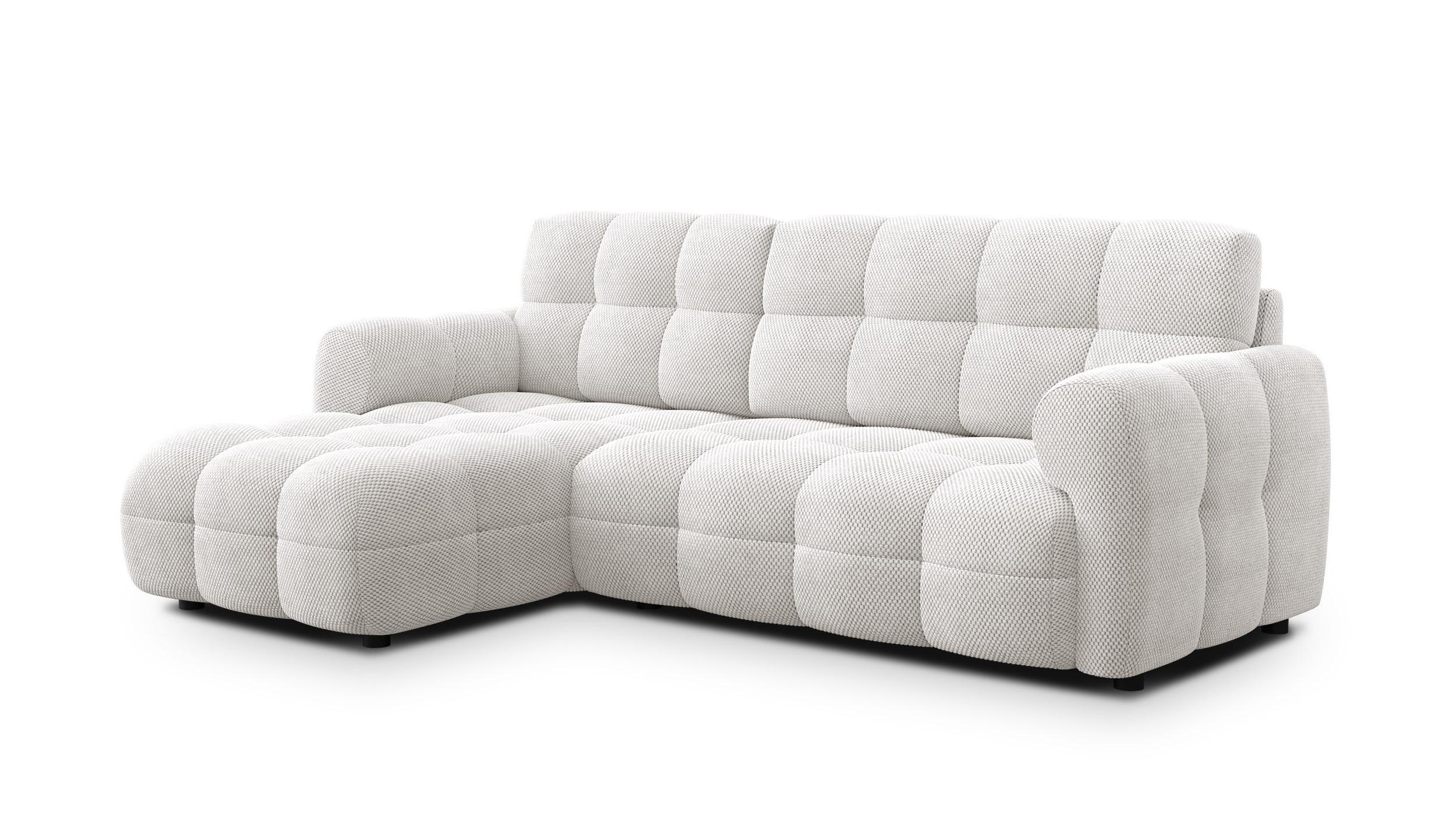 ECKSOFA MELLOW 3-Sitzer, creme - Creme/Schwarz, Holz/Textil (232/156cm) - Wozimo