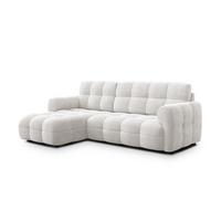 ECKSOFA MELLOW 3-Sitzer, creme - Creme/Schwarz, Holz/Textil (232/156cm) - Wozimo