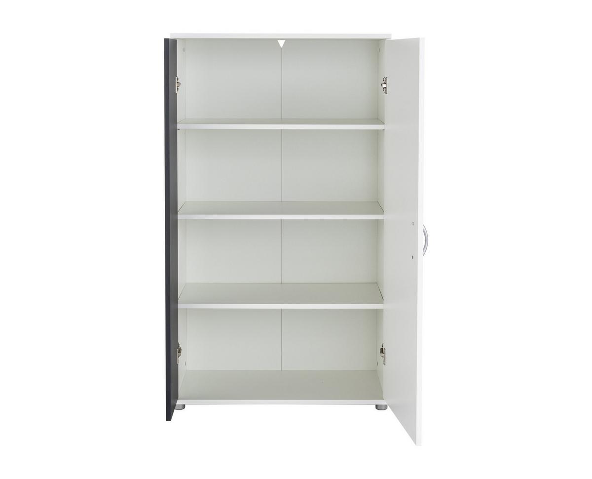 MEHRZWECKSCHRANK 70/121/35 cm Weiß Anthrazit - Anthrazit/Silberfarben, Holzwerkstoff/Kunststoff (70/121/35cm) - arthur berndt