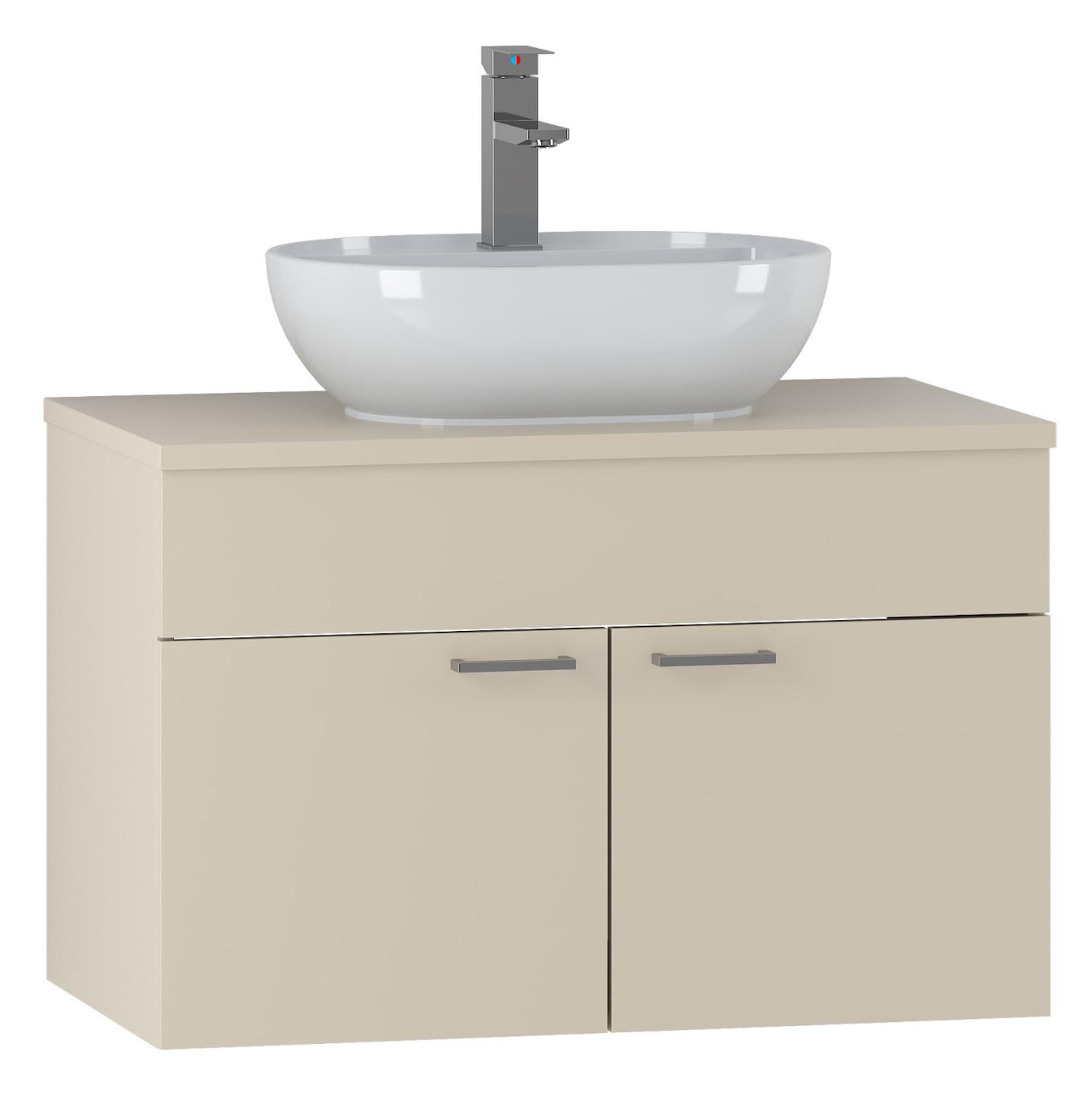 WASCHBECKENUNTERSCHRANK Colorado 2 Schubladen Cashmere - 80 x 46 x 52 cm - Kaschmir, Holz (80/52/46cm) - Badplaats