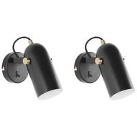 WANDLEUCHTE Tyria 8/8/17 cm - Schwarz, Metall (8/17/8cm) - Beliani