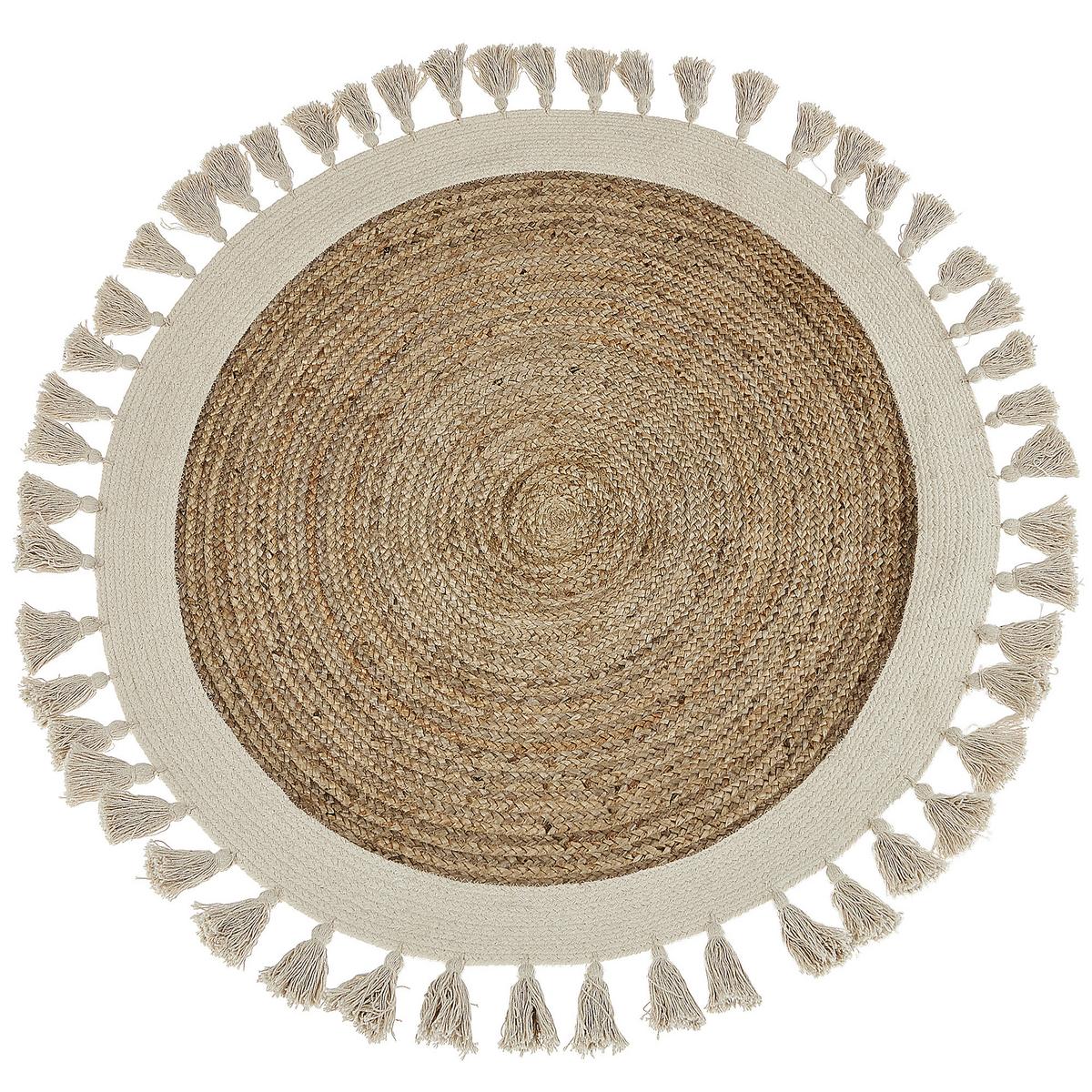TEPPICH Beige Samsun - Beige, Textil (120/120cm) - Beliani