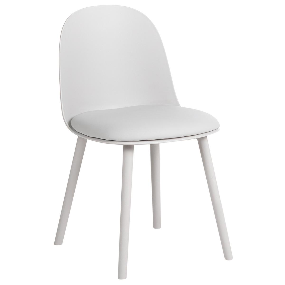ESSZIMMERSTUHL 2er Set Kunstleder Hellgrau Ankeny - Hellgrau/Grau, Kunststoff (46/80/48cm) - Beliani