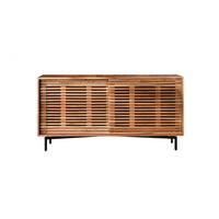 SIDEBOARD ELDA Braun Akazie - Schwarz/Braun, Holz/Metall (150/76/45cm) - KAWOLA