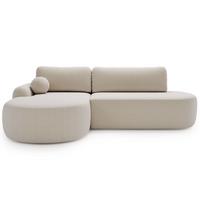 ECKSOFA Aurio O Bouclé-Stoff Creme Links - Creme, Holz/Textil (271/177cm) - Graingold
