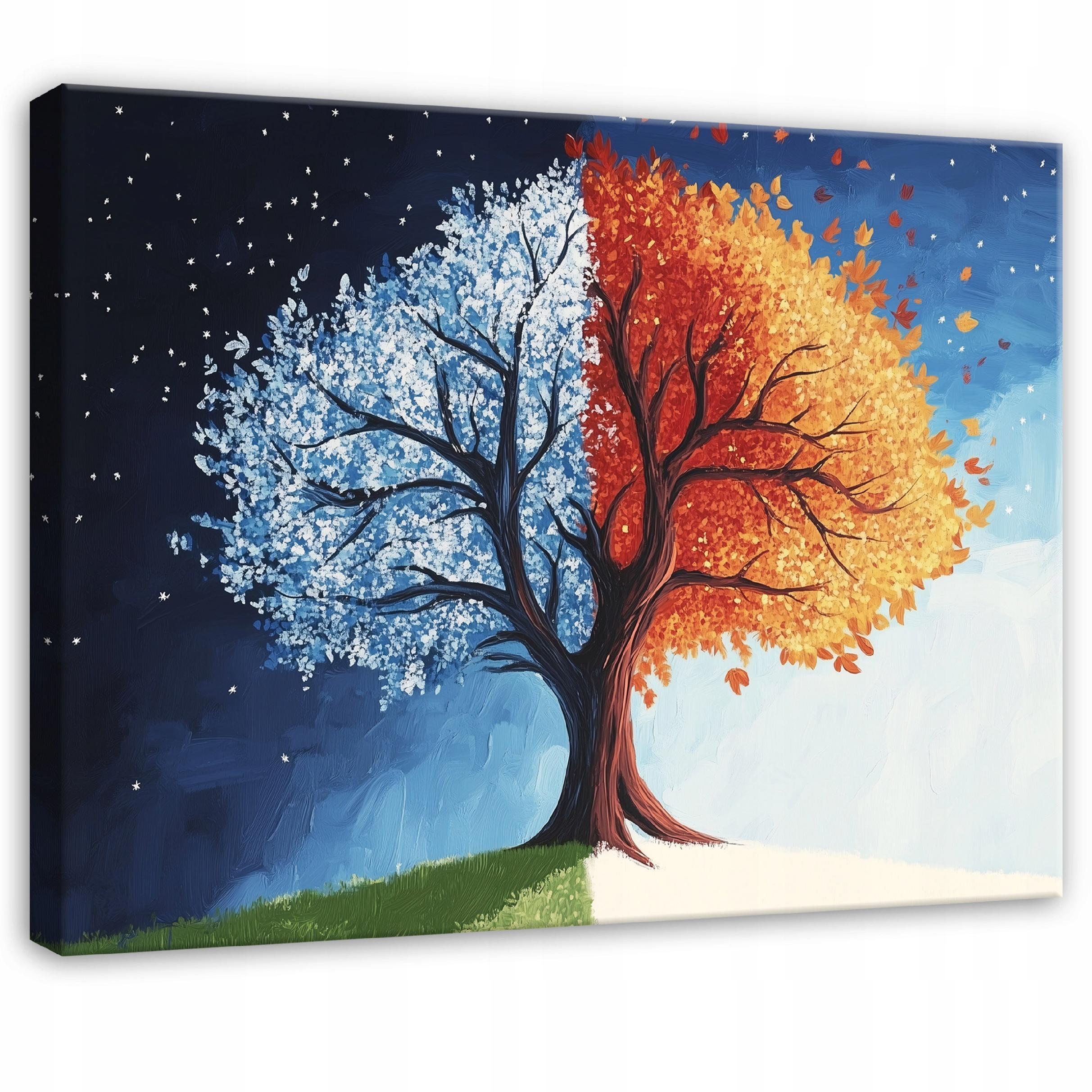 LEINWANDBILD Abstrakt Baum Bunt Modern 60x40 - Multicolor, Holzwerkstoff (60/40cm) - Wallarena