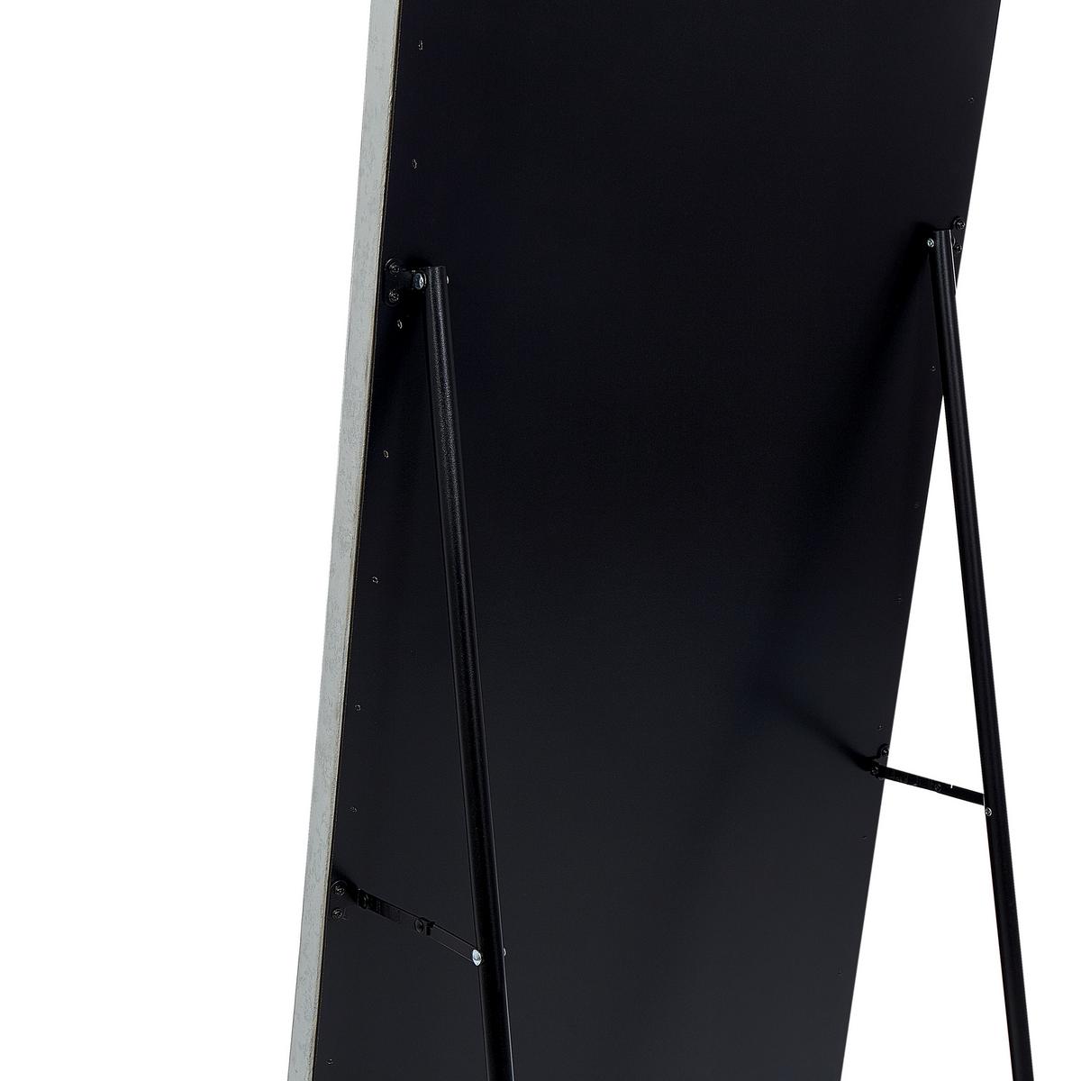 STANDSPIEGEL aus Kunstleder 50/150 cm Hellgrau Locronan - Grau, Kunststoff (50/150/33cm) - Beliani