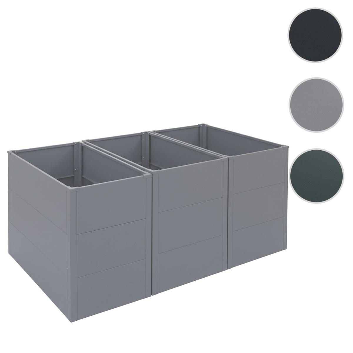 HOCHBEET 3ER-SET Grau 3er-Set-Set - Grau, Metall (150/77/100cm) - MCW