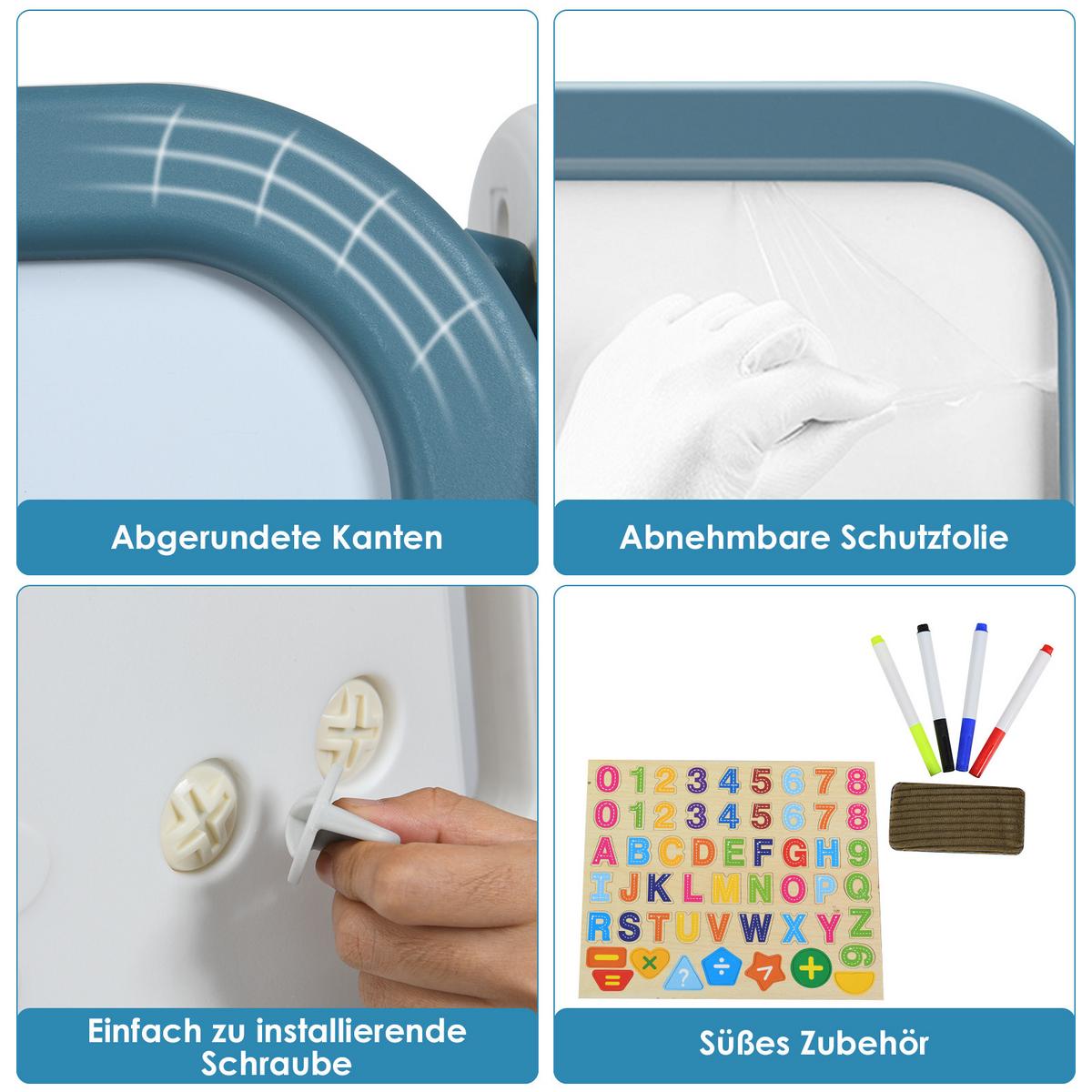 KINDERSTAFFELEI Blau - Blau, Kunststoff (62.5/100/53cm) - COSTWAY