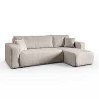ECKSOFA VESPO L mit Schlaffunktion und Bettkasten - Creme, Textil (247/143cm) - Lookway