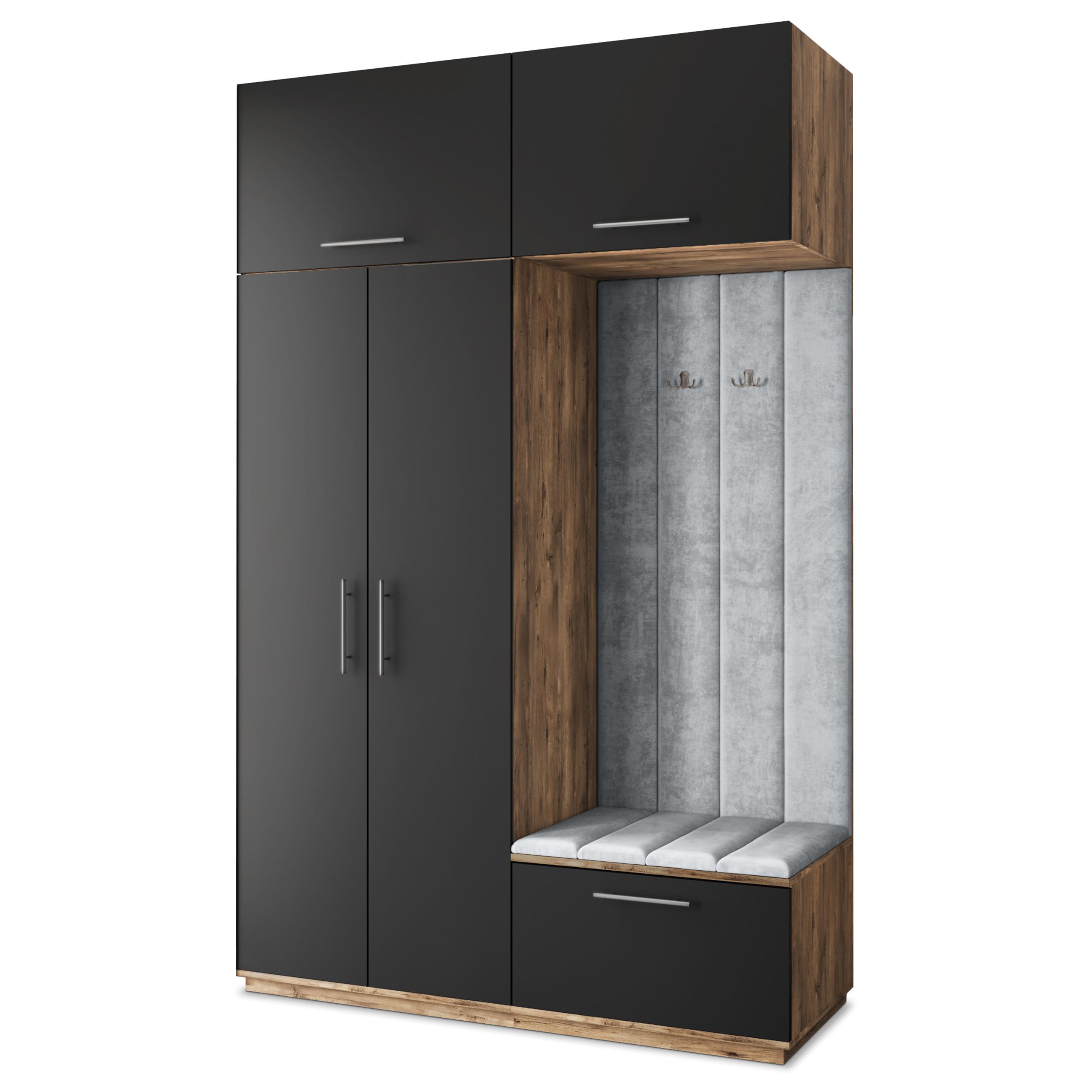 GARDEROBENSCHRANK REMA 150/240/60 cm Modern Eichefarben - Eichefarben/Hellgrau, Holzwerkstoff (150/240/60cm) - MASSENO