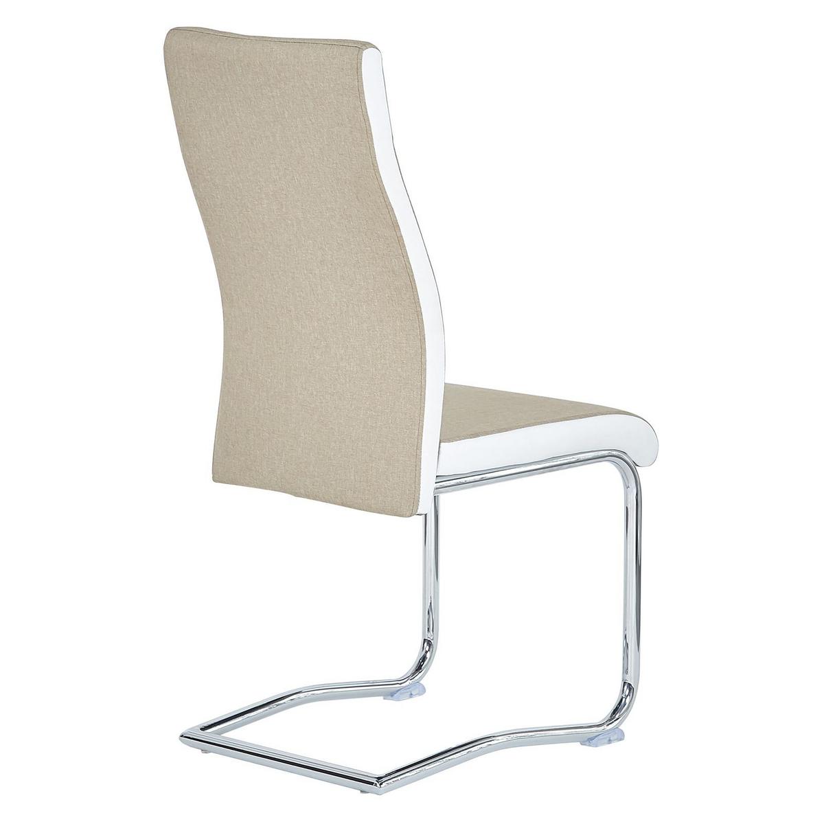 ESSZIMMERSTUHL ALBA 4er-Set beige/weiß - Beige/Weiß, Textil (43/98/57cm) - CARO-Möbel