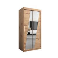 SCHWEBETÜRENSCHRANK 200/100/62 2-türig - Silberfarben/Eiche Artisan, Holz/Kunststoff (100/200/62cm) - MÖBEL KRYSPOL