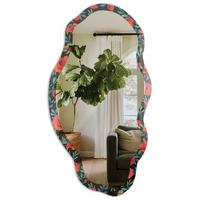 SPIEGEL 90x45 cm asymmetrisch mit Druck - Mustergarten - Transparent, Glas (45/90/0.4cm) - TULUP