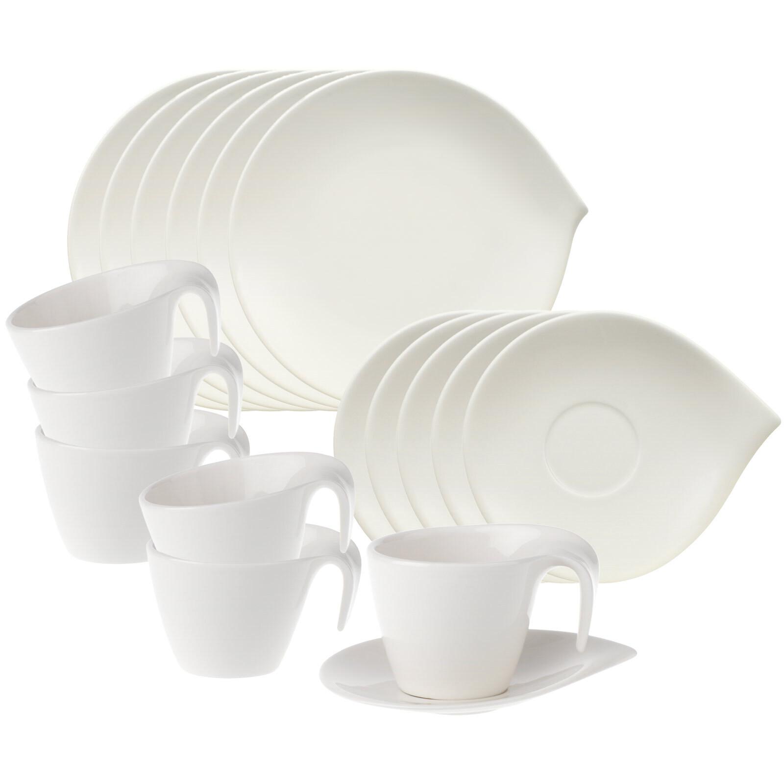 KAFFEESERVICE Flow weiß 18-tlg. - Weiß, Keramik (2/2/2cm) - Villeroy & Boch