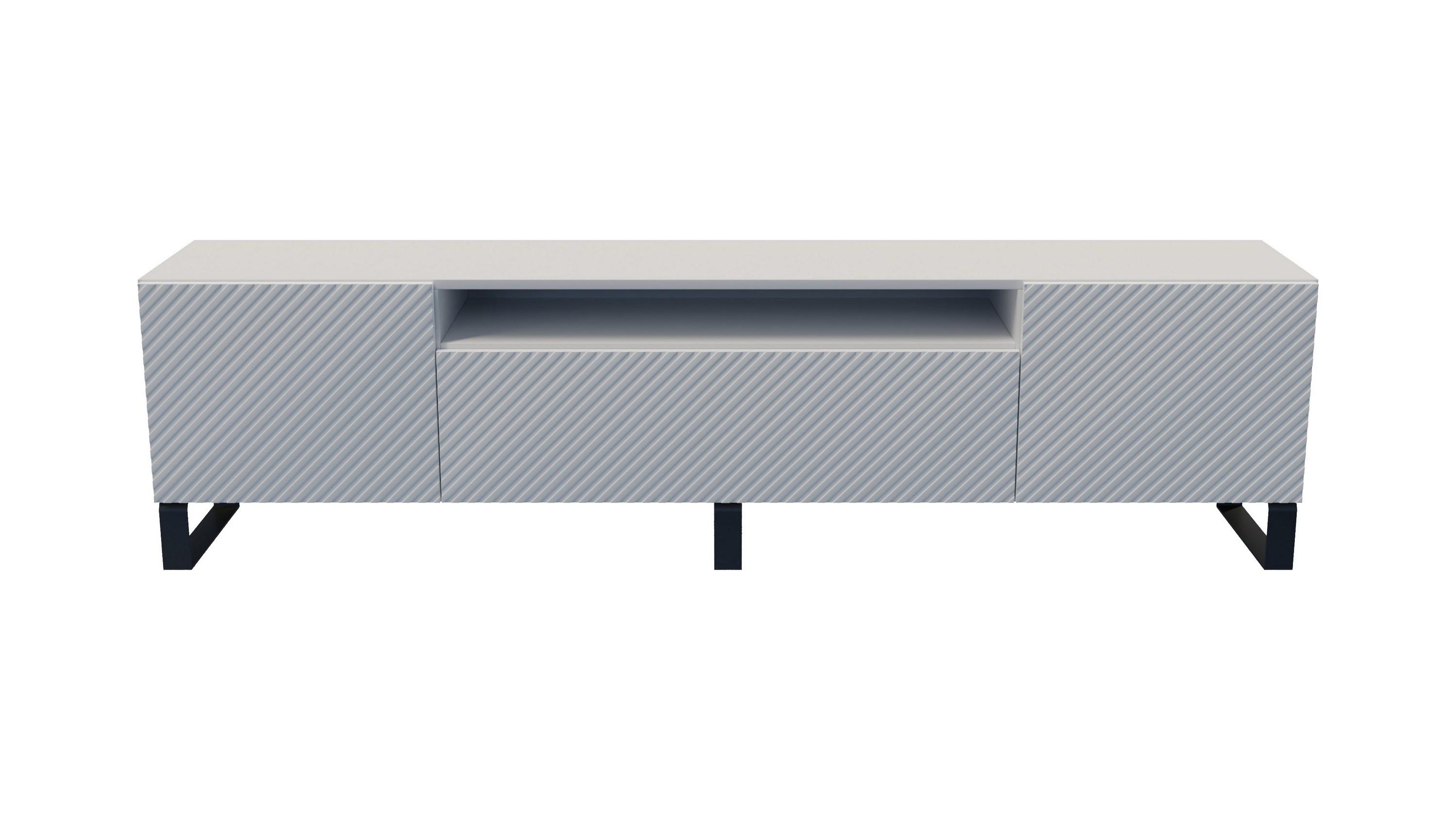 LOWBOARD CAVA 200/41/40 cm, Stand-TV-Schrank Weiß - Weiß, Holzwerkstoff (200/41/40cm) - MASSENO