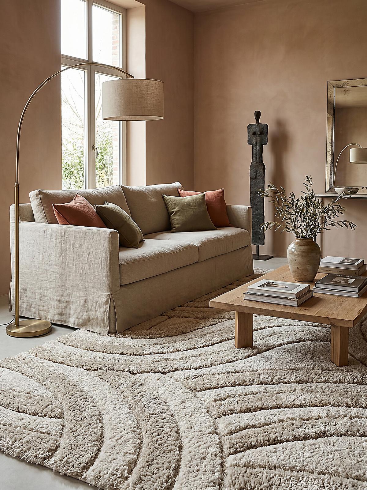 TEPPICH NADD, abstrakt, Natur, 200 x 290 cm - Beige, Textil (200/290cm) - KADIMA DESIGN