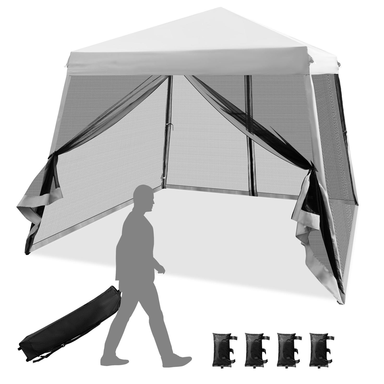 PAVILLON 3x3 m Grau - Grau, Kunststoff (300/255/300cm) - COSTWAY