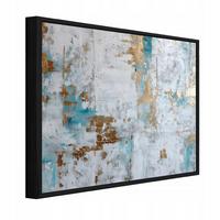 BILDER mit Rahmen Marmor Abstrakt Grau 100x70 cm - Multicolor, Holzwerkstoff (100/70cm) - Wallarena