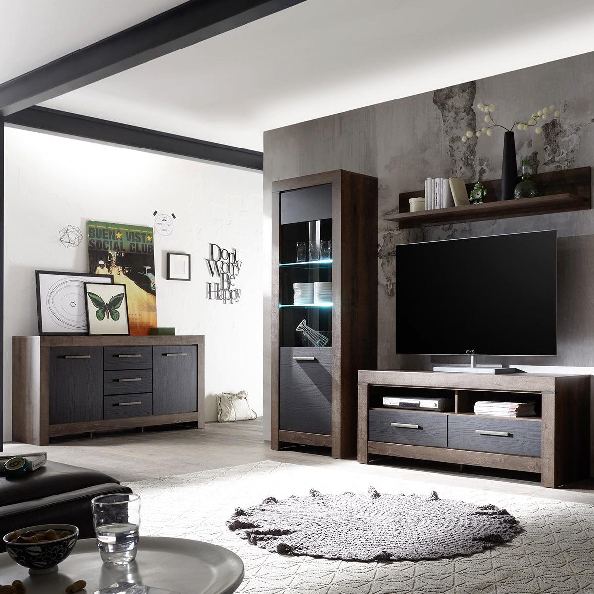 SIDEBOARD Adam Holz und Schwarz - Schwarz, Holzwerkstoff (160/85/45cm) - Petits-meubles