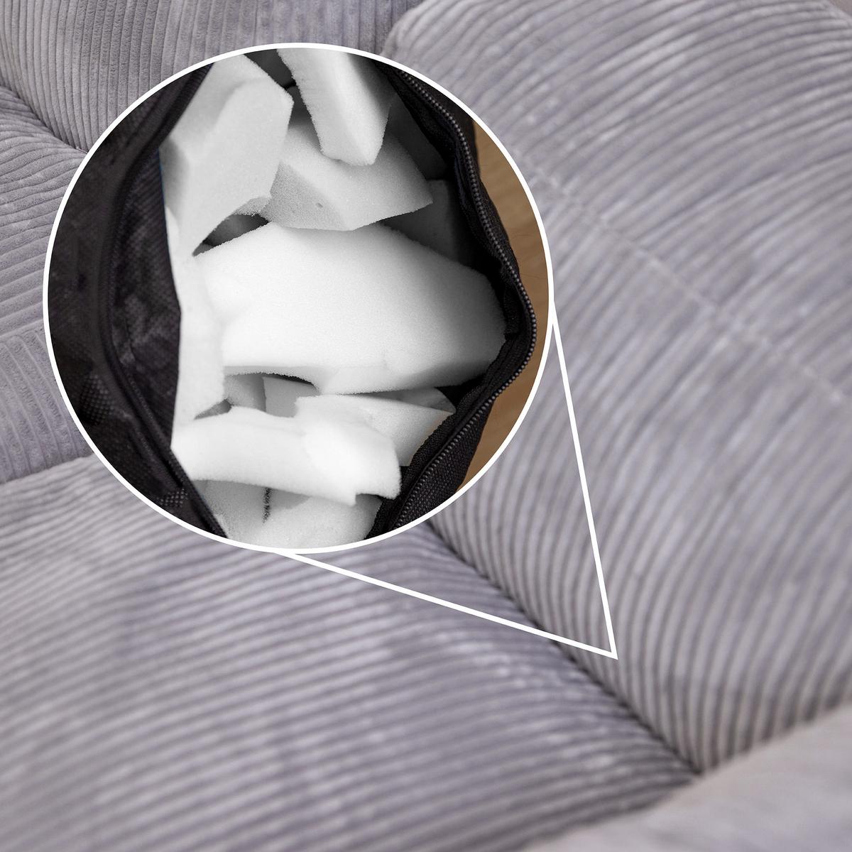 SITZSACK-ECKSESSEL ZEN modular Cord - Grau, Textil (100/68/100cm) - icon