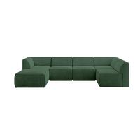 WOHNLANDSCHAFT Ottomane Links MOVO-L 345x180x78 cm Grün Cord - Grün, Holzwerkstoff/Kunststoff (345/78/180cm) - ALTDECOR