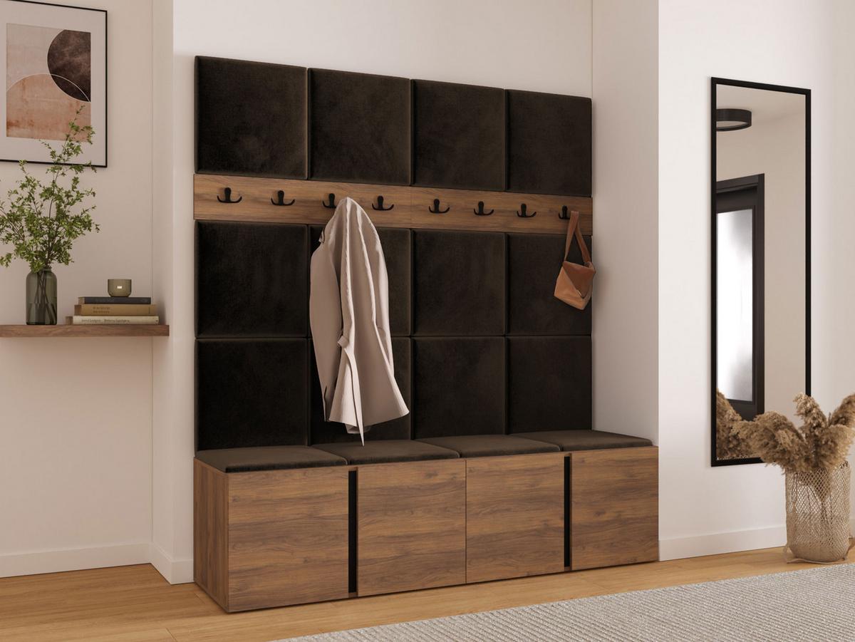 GARDEROBEN-SET Orion V - Nussbaumfarben/Braun, Holzwerkstoff/Kunststoff (168/186/46cm) - MIRJAN24