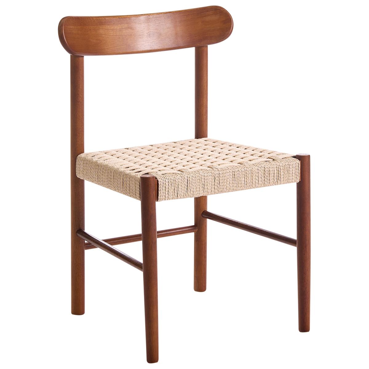 ESSZIMMERSTUHL 2er-Set Holz Braun/Beige Eagan - Braun, Holz (50/76/46cm) - Beliani