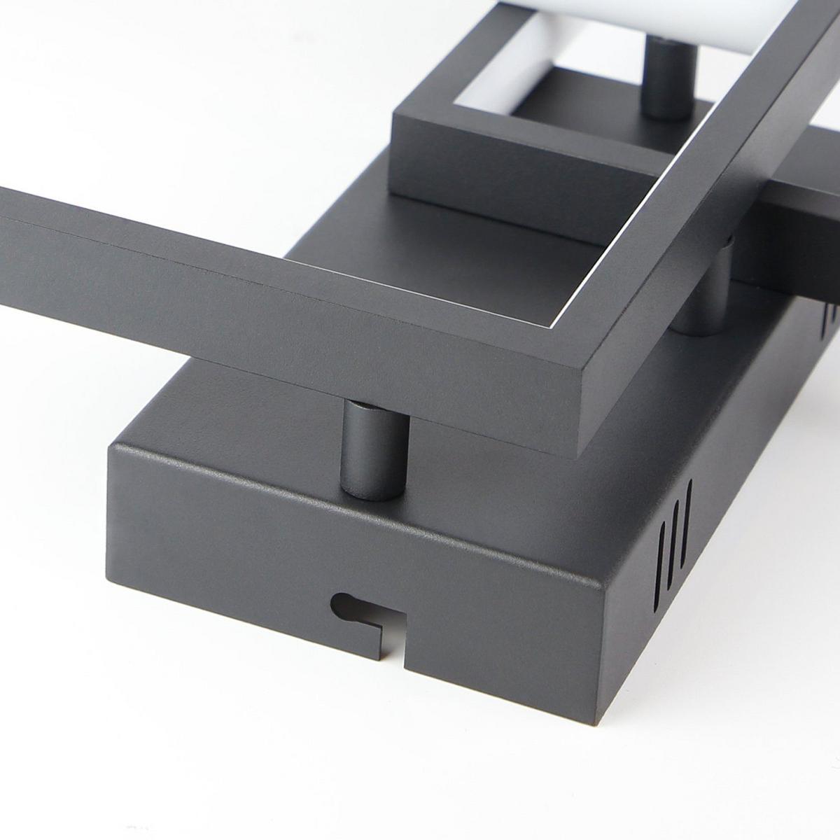 LED-DECKENLEUCHTE Edith 60/29/7 cm - Schwarz, Metall (60/29/7cm) - Nettlife