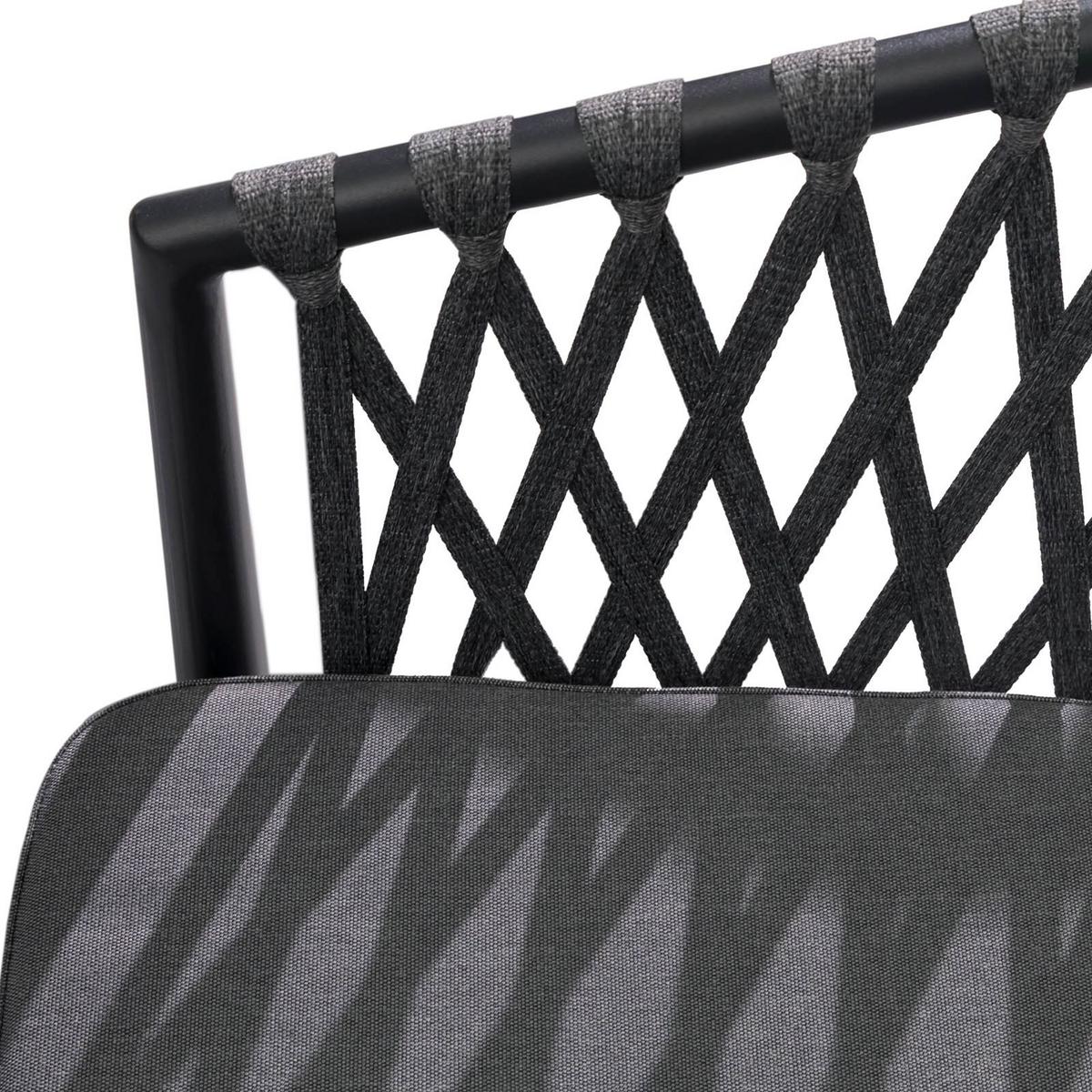 GARTENSTÜHLE SUNNY 6er-Set grau, schwarz - Grau, Textil/Metall (56/75/62cm) - IDIMEX