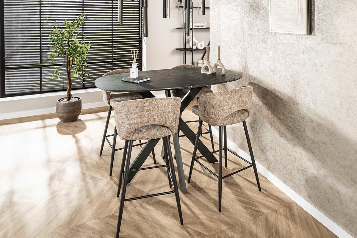 BARTISCH SESTA Schwarz Holz - Schwarz, Holz/Metall (80/140/93cm) - KAWOLA